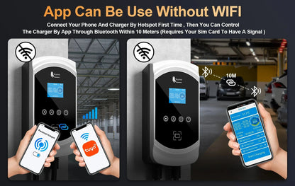 Smart EV Home Charging Station 7.6KW-22KW with WiFi App & RFID Control