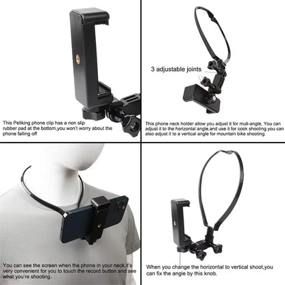 Hands-Free Neck Phone Mount for First-Person POV Video Recording