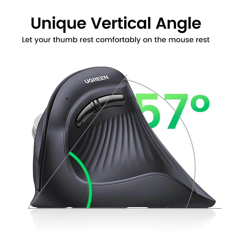Ergonomic Wireless Vertical Mouse - Silent Bluetooth & 2.4G Optical Mouse - 2