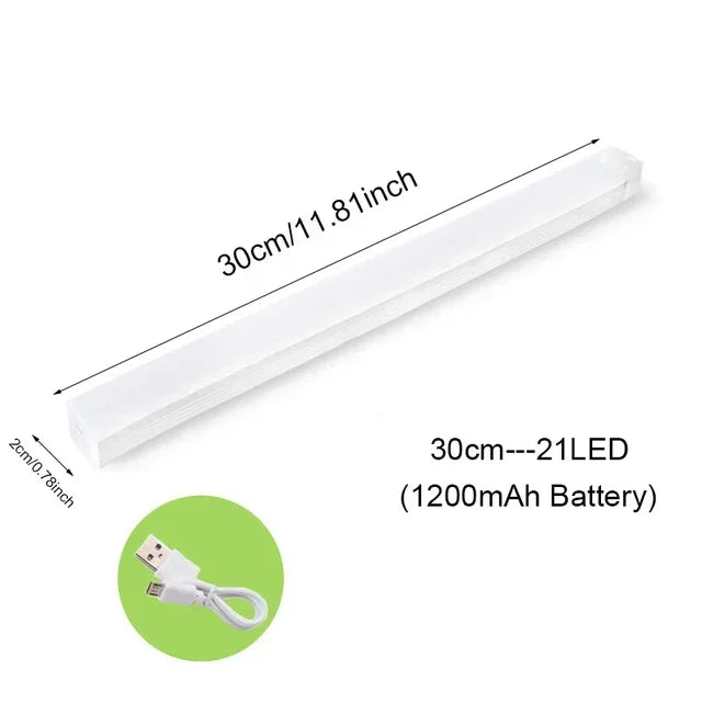 Rechargeable LED Motion Sensor Cabinet Light - Wireless USB-C Night Light for Kitchen & Closet - 17