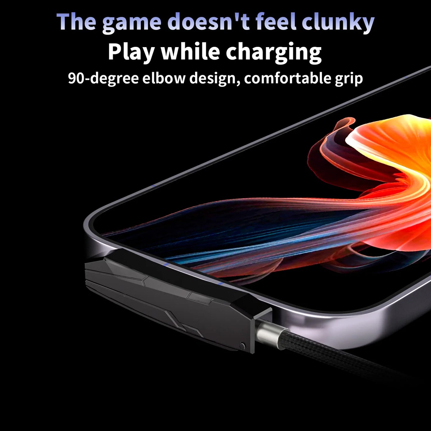 2-in-1 USB to Type-C 240W Fast Charging Cable with Foldable Phone Stand