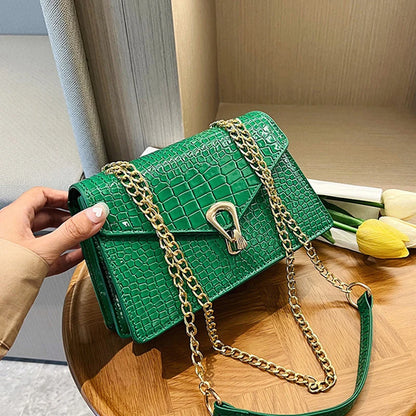 Luxury Croco Chain Shoulder Bag