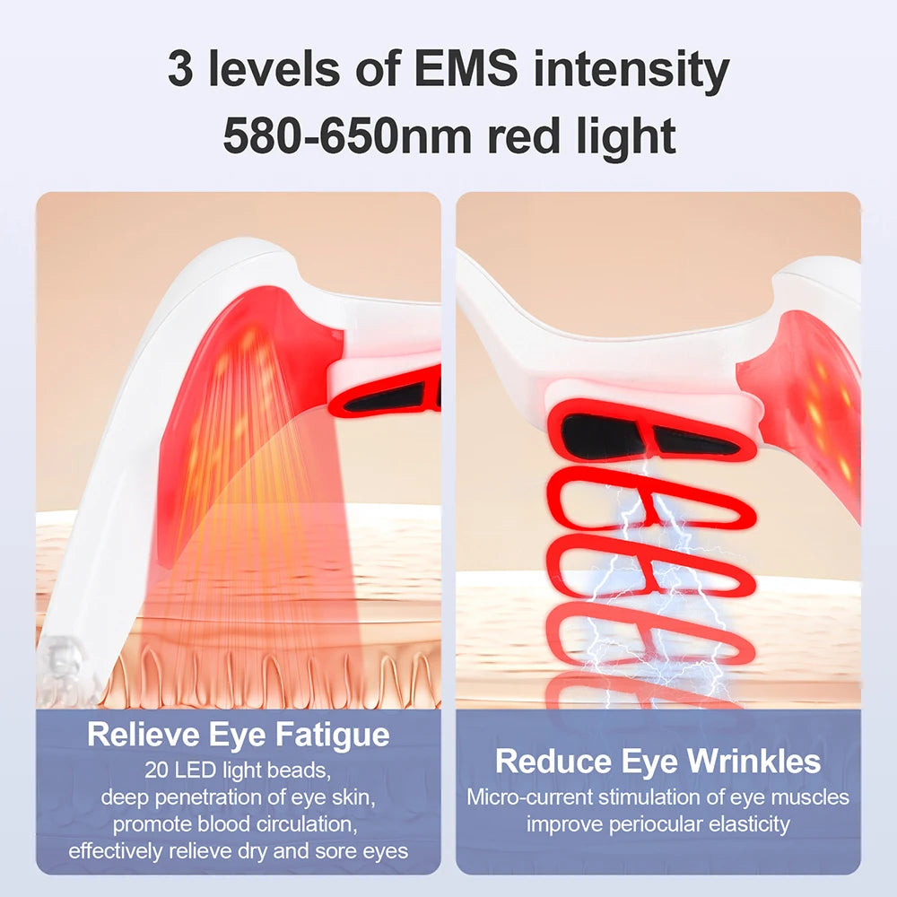 Electric EMS Red Light Eye Massager for Fatigue & Wrinkles - 3