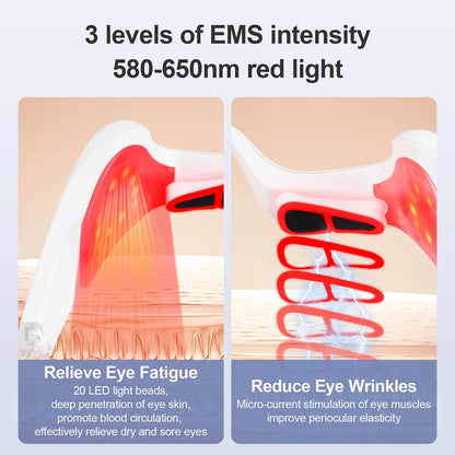 Electric EMS Red Light Eye Massager for Fatigue & Wrinkles