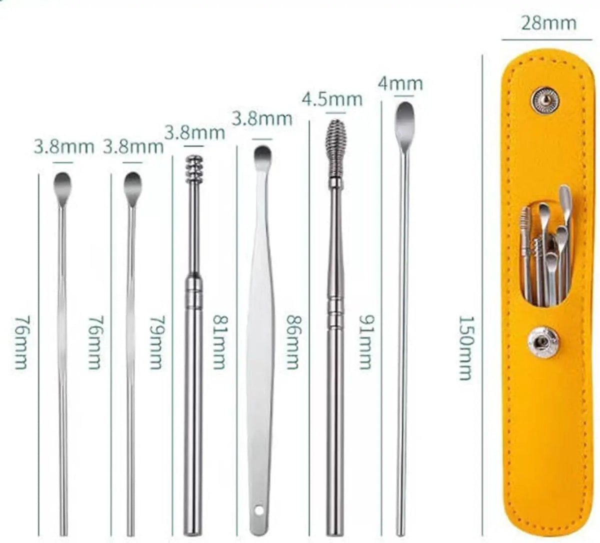 Professional Stainless Steel Ear Wax Removal Kit & Cleaning Tool Set