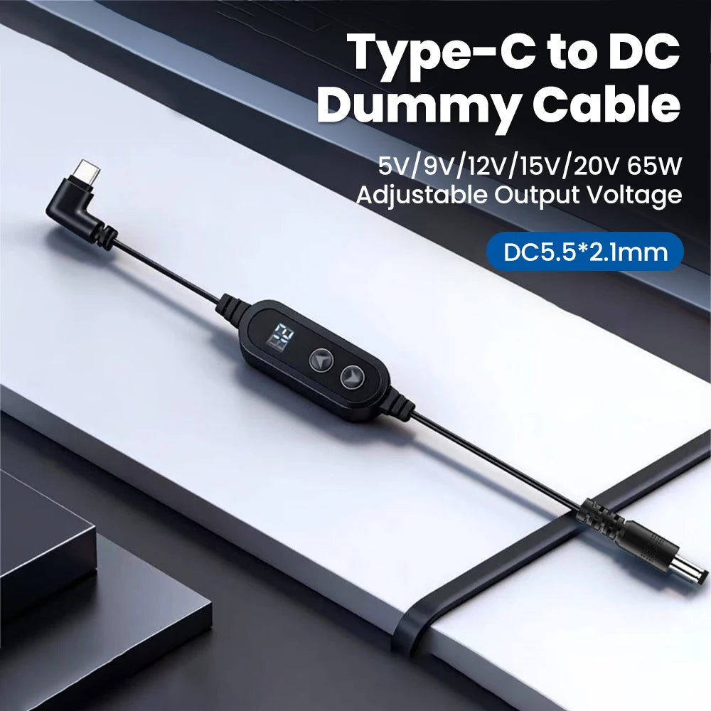 USB-C to DC Fast Charging Power Boost Cable - 5V/9V/12V/15V/20V Adapter - 3