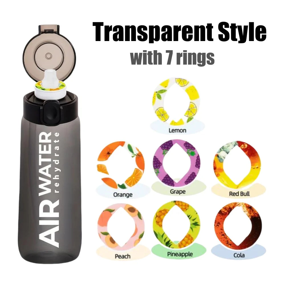 Aroma Water Bottle with 7 Fruit Pods – 750ml Scented Fitness Water Cup
