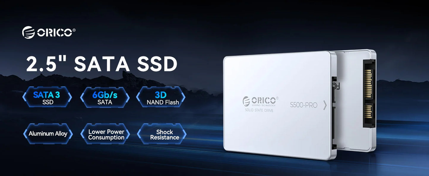 ORICO 2.5" SATA III SSD 1TB 4TB - Fast Aluminum Internal Solid State Drive