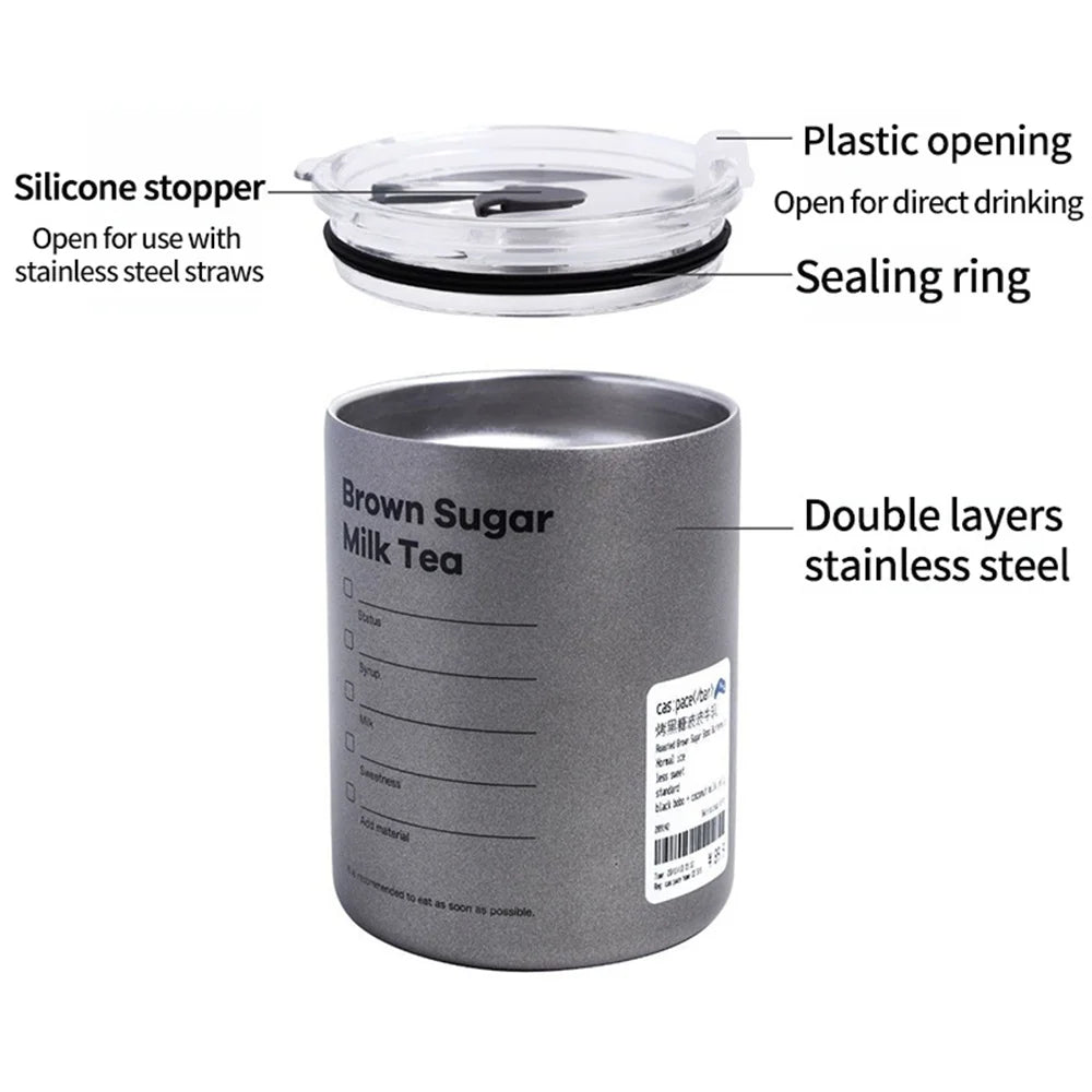 600ml Insulated Stainless Steel Coffee Mug with Straw – Portable Travel Cup - 6