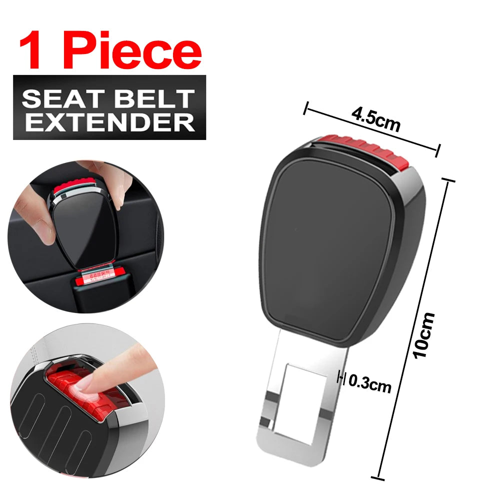 Universal Car Seat Belt Extender - Durable Safety Buckle Clip 2-Pack