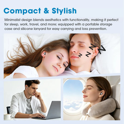 Reusable Noise-Canceling Sleep Earplugs with 4 Silicone Sizes & Travel Case