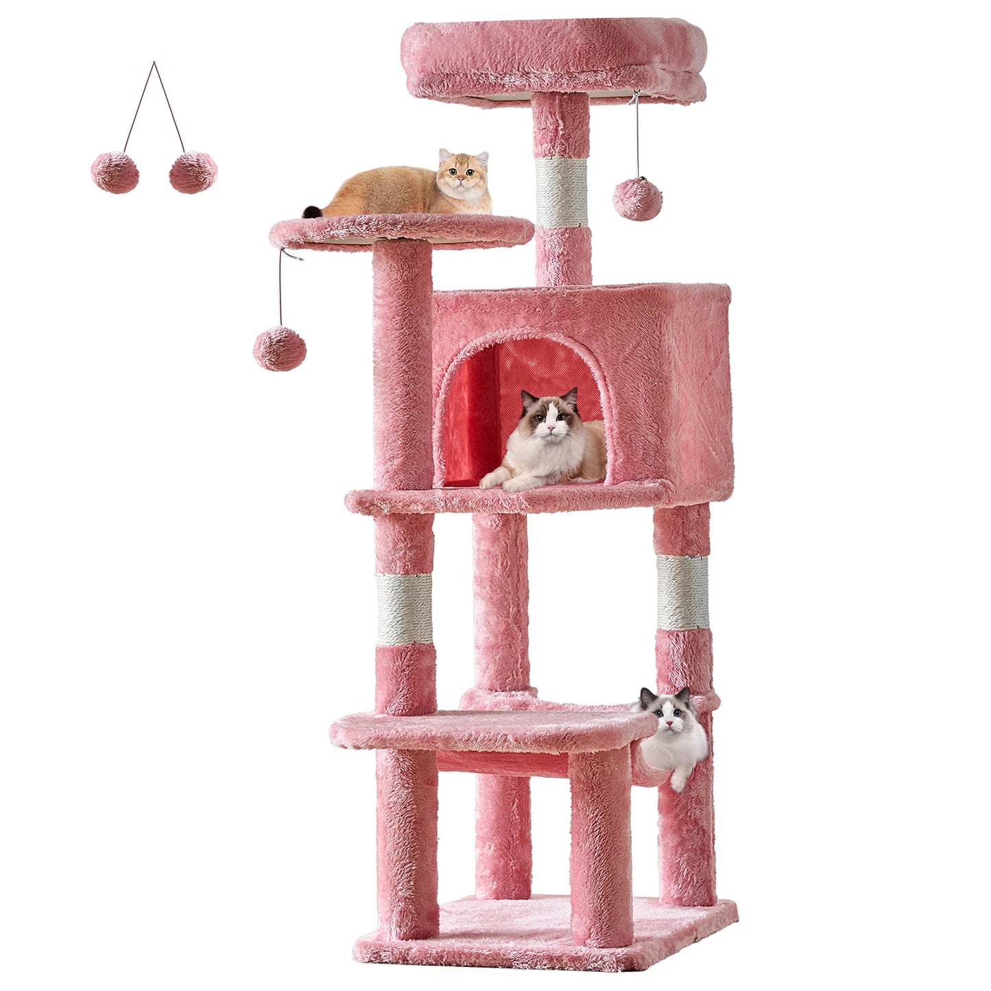 44" Multi-Level Cat Tree Tower with Scratching Posts & Cozy Condo