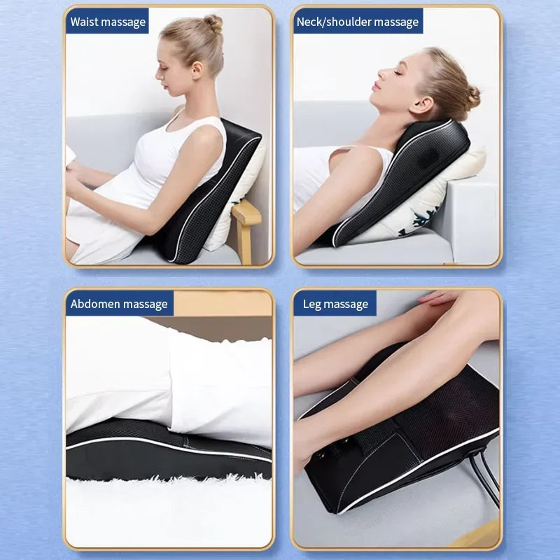Electric Neck & Back Massage Pillow with Heat & Deep Tissue Kneading