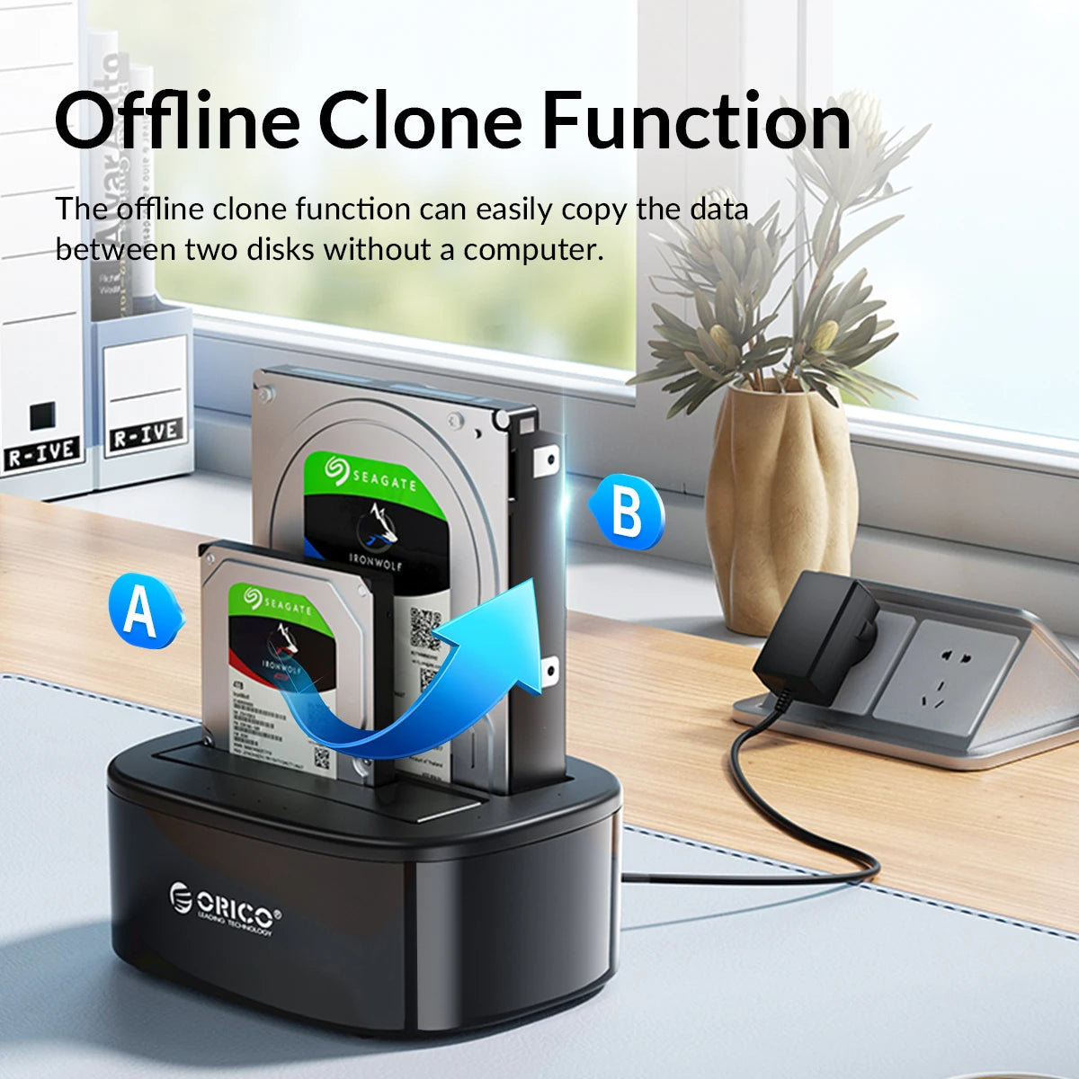 ORICO Dual Bay HDD Docking Station - USB 3.0 SATA for 2.5/3.5" SSD/HDD