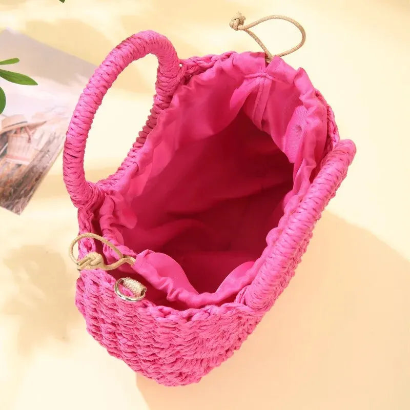 Luxury Half-Moon Straw Bag