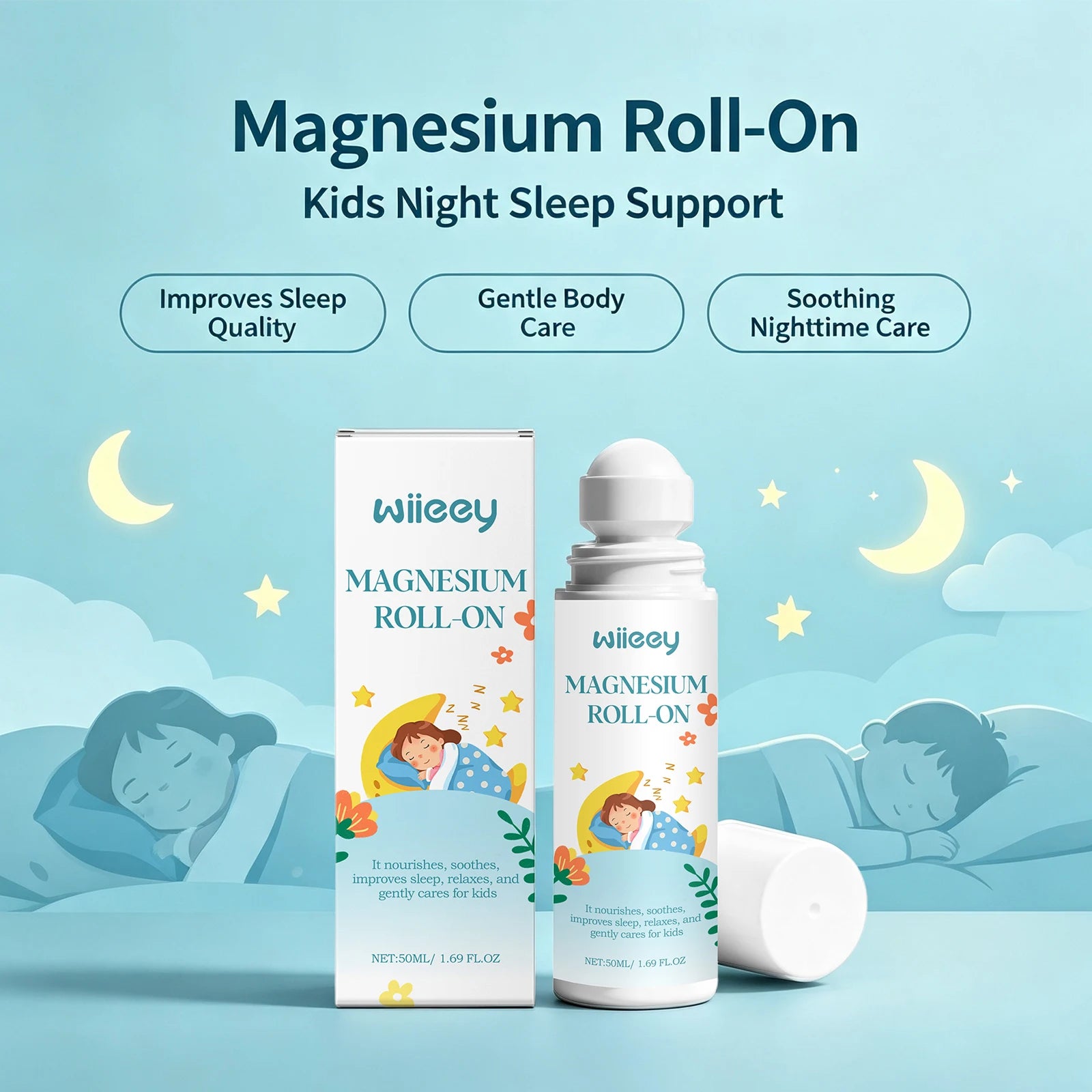 Natural Magnesium Roll-On for Kids Sleep & Relaxation Support - 6