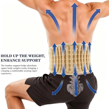 Adjustable Lumbar Support Belt with Air Traction for Back Pain Relief