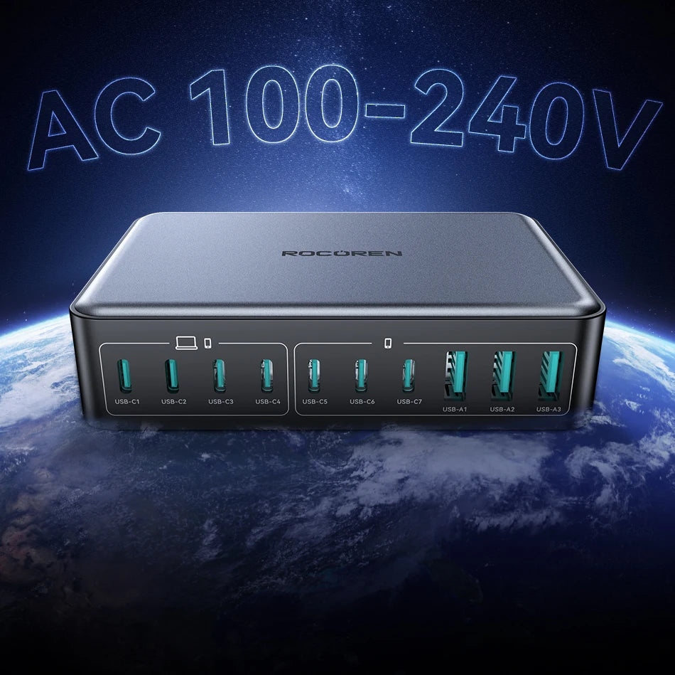400W 10-in-1 GaN Desktop Charging Station - Fast Multi-Port Power Hub - 26
