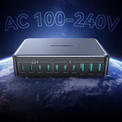 400W 10-in-1 GaN Desktop Charging Station - Fast Multi-Port Power Hub