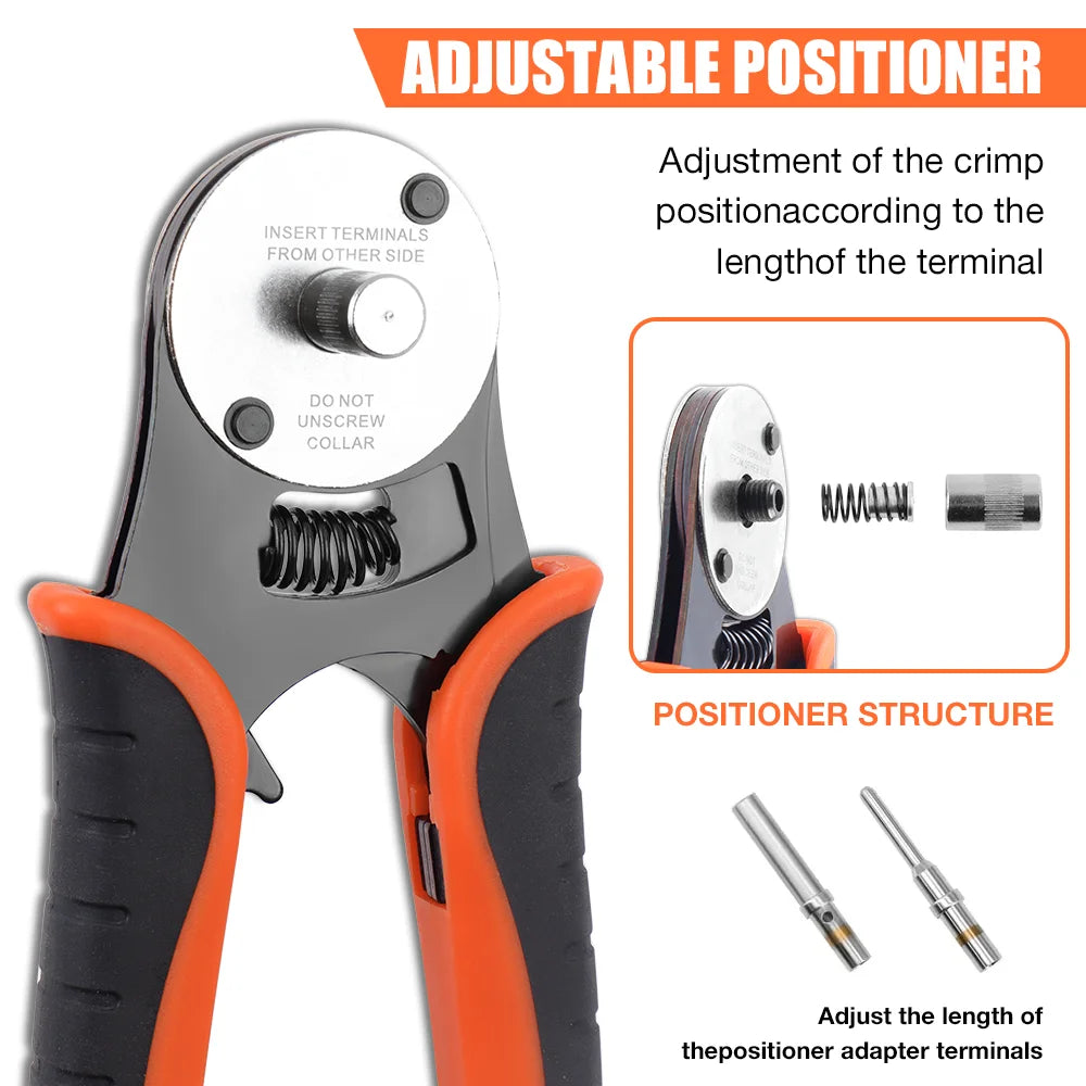 Deutsch Closed Barrel Crimp Tool - 4-Way Indent Crimper for 14/16/18 AWG Solid Contacts