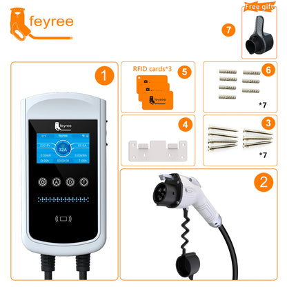 Smart EV Wallbox Charger - Type 1 Adjustable 32A-50A Station with Wi-Fi App
