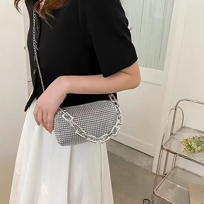 Luxury Rhinestone Bucket Bag