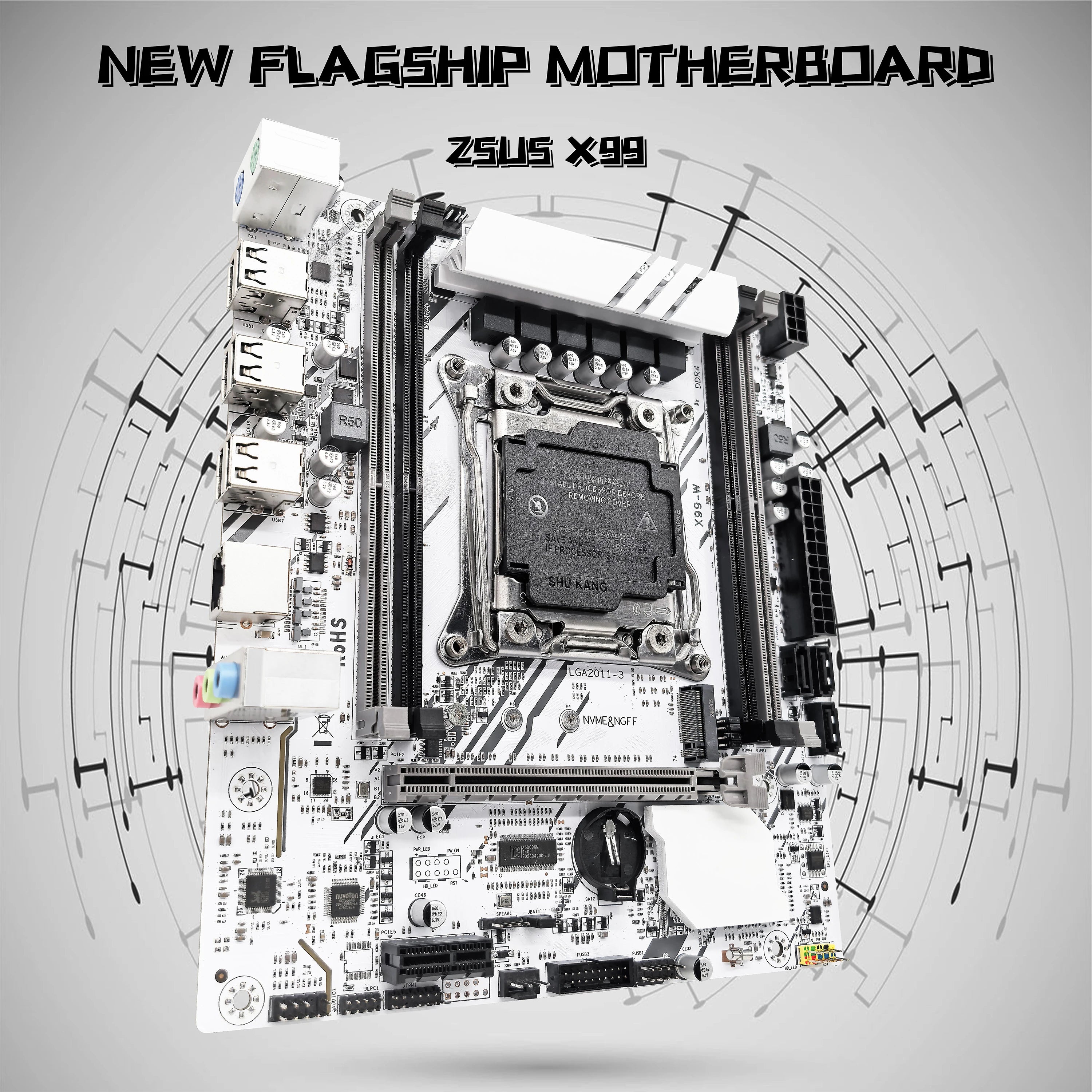 X99-W Motherboard Set: Xeon E5 2650 V4 CPU & DDR4 RAM Support Kit - 7