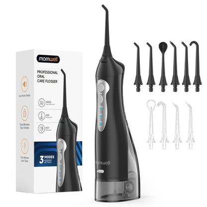 Portable Cordless Water Flosser with 300ml Tank and 6 Replacement Nozzle Tips