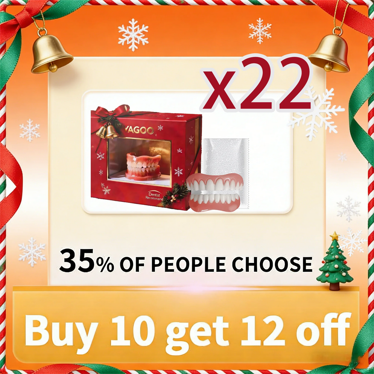 Comfort Silicone Dentures - Natural Instant Smile Veneers for Men and Women