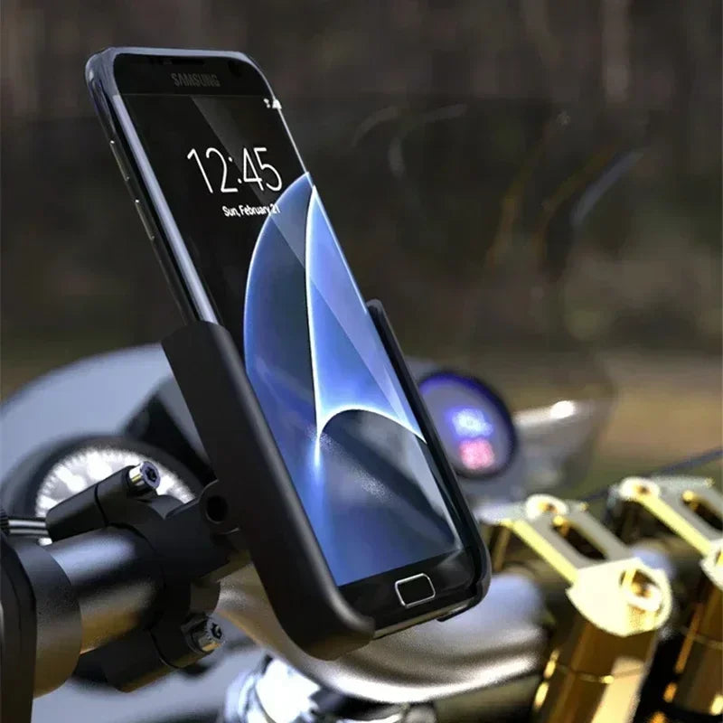 Heavy-Duty Aluminum Motorcycle & Bicycle Phone Mount - Secure GPS Holder - 18