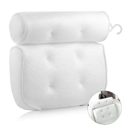 Ergonomic Bath Pillow - Spa Bathtub Cushion for Neck & Back Support with Suction Cups