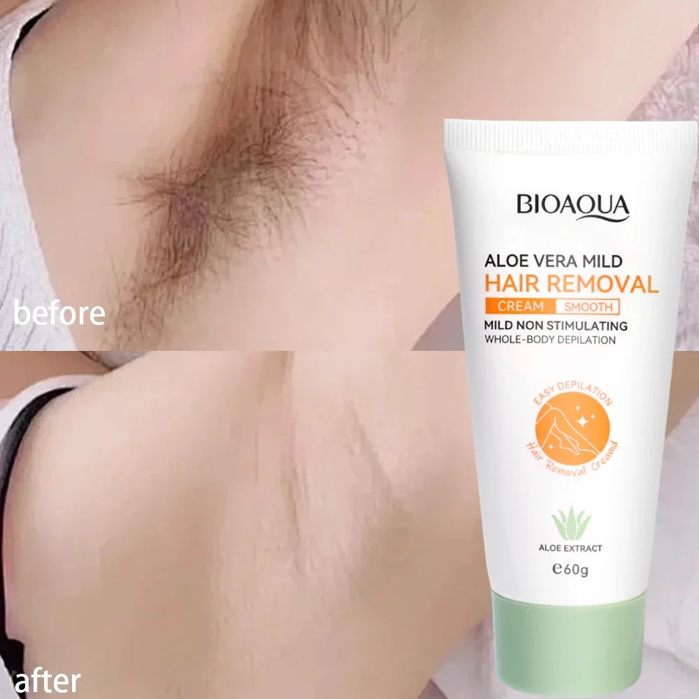 Gentle Aloe Vera Hair Removal Cream for Painless Full Body Smoothing - 10