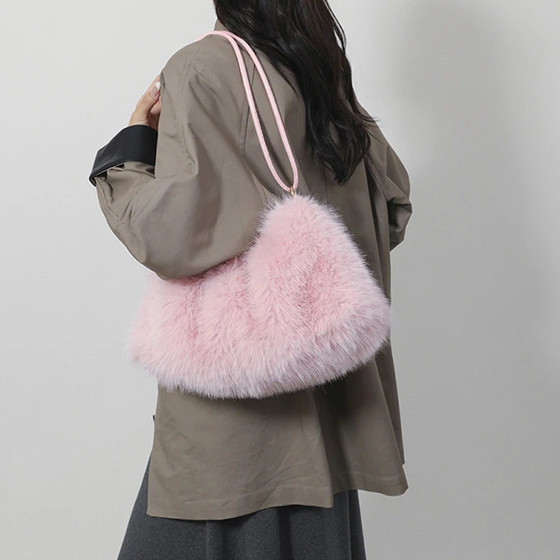 Luxury Plush Winter Bucket Bag