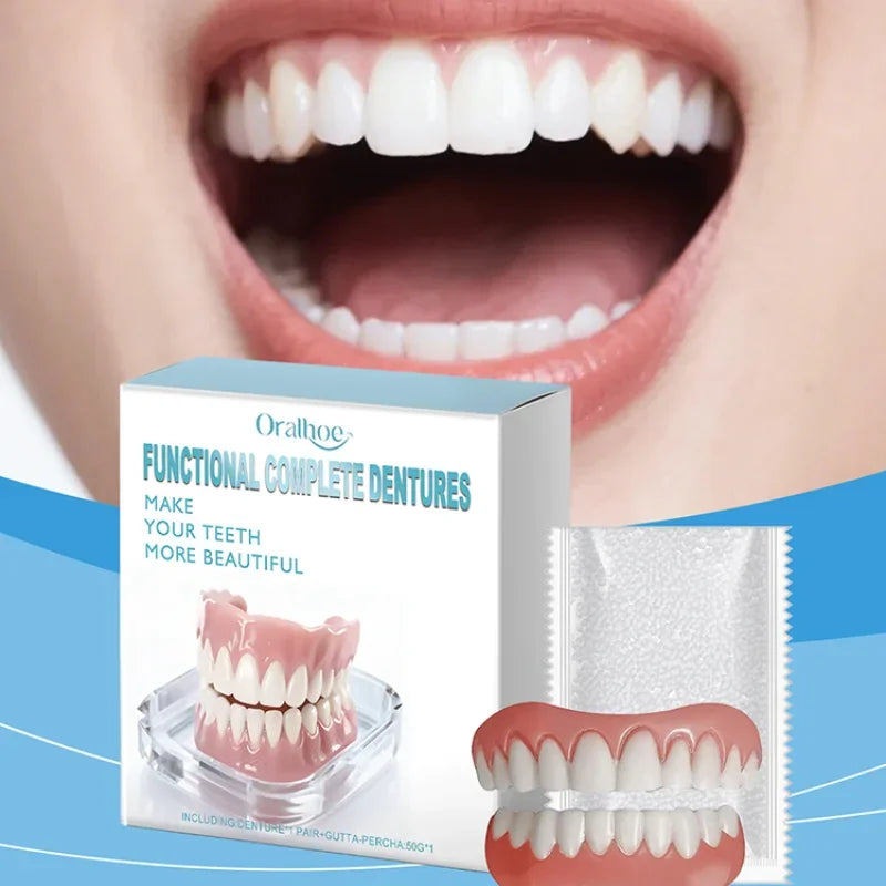Instant Smile Temporary Dentures - Natural Looking Upper & Lower Teeth Veneers - 4