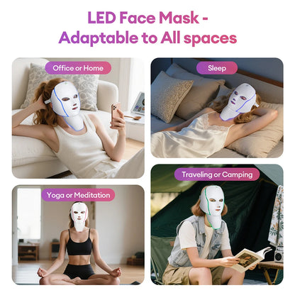 7 Color LED Face & Neck Mask - Anti-Aging Light Therapy