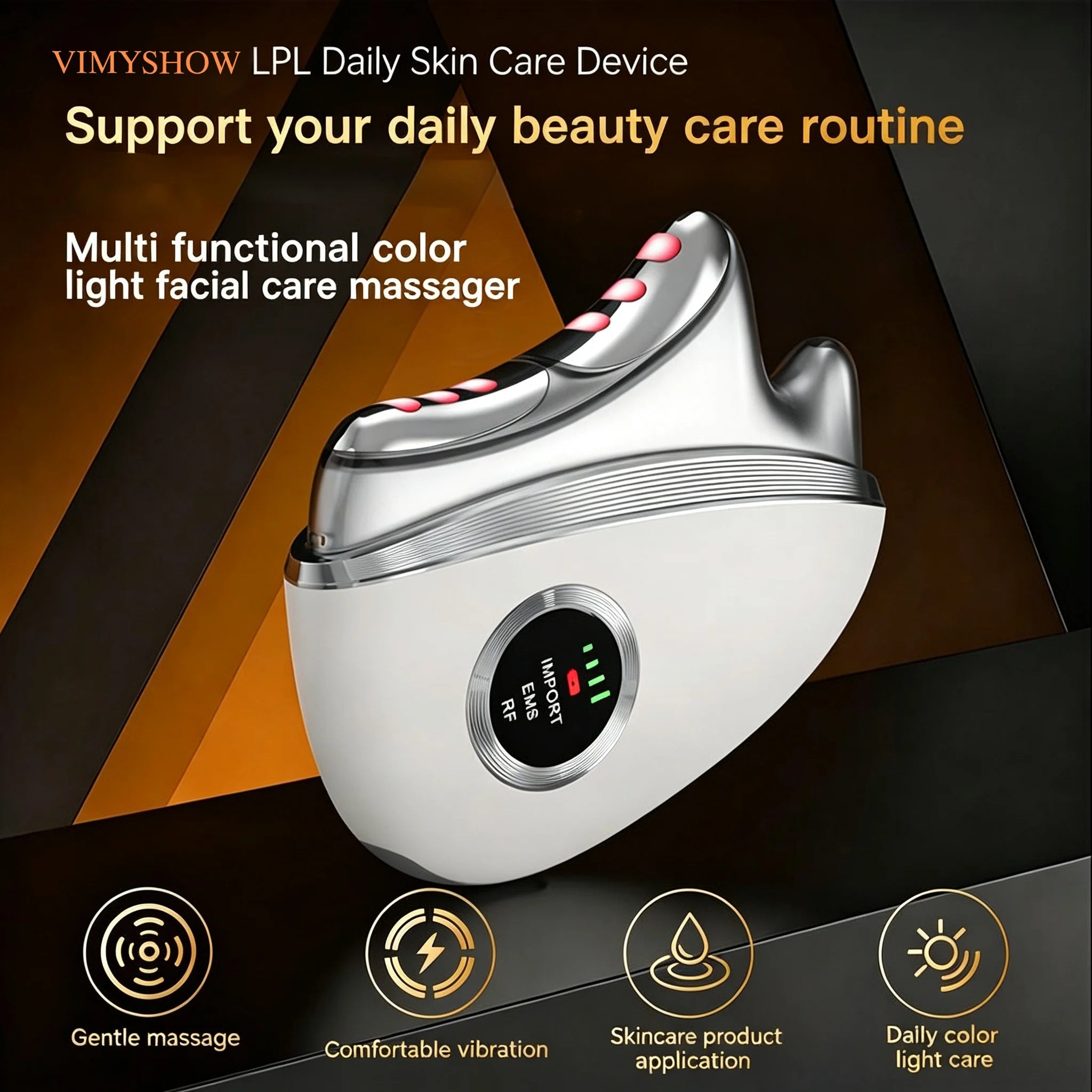 3-in-1 LED Microcurrent Facial & Neck Massager for Skin Tightening - 7