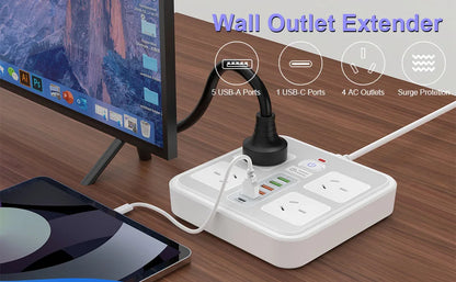 10-in-1 AU Power Board with 5 USB & 1 Type-C Ports – Surge Protected