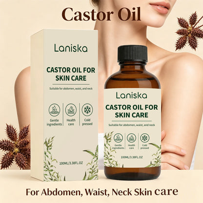 Pure Cold-Pressed Castor Oil for Deep Skin Hydration and Body Massage