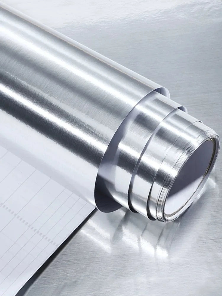 Stainless Steel Contact Paper - Peel & Stick Brushed Silver Vinyl - 10