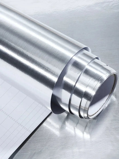 Stainless Steel Contact Paper - Peel & Stick Brushed Silver Vinyl