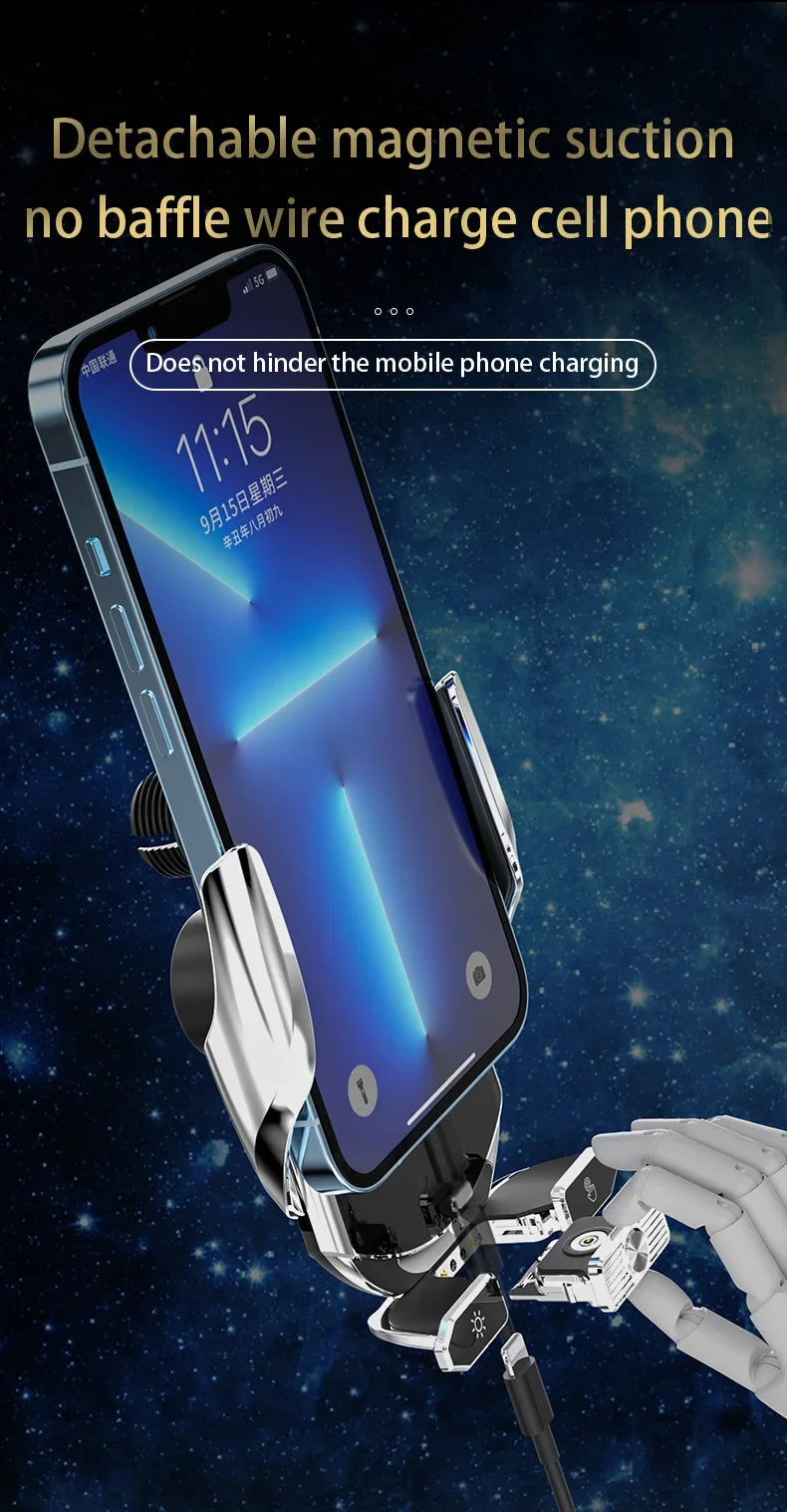 15W Automatic Clamping Car Wireless Charger & Magnetic Phone Mount - 18