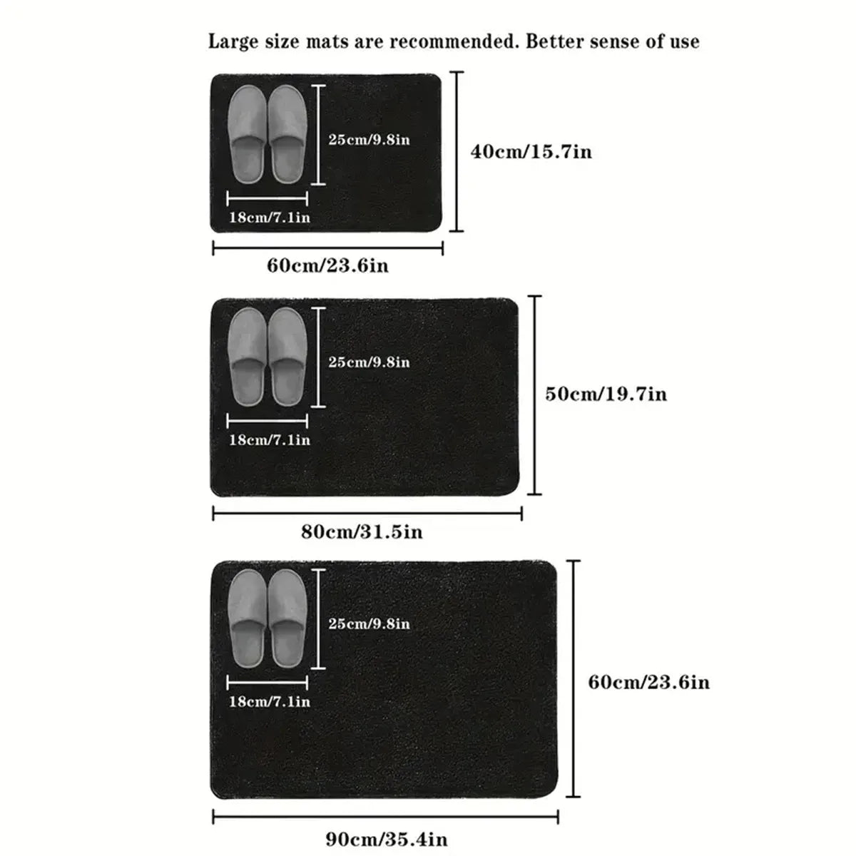 Super Absorbent Non-Slip Bath Mat - Quick-Dry Bathroom Rug