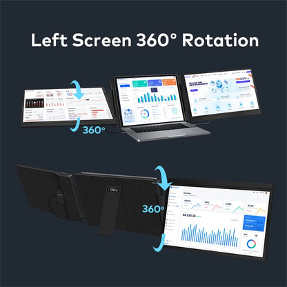 14-16" Dual Screen Laptop Monitor Extender - FHD IPS Portable Triple Display