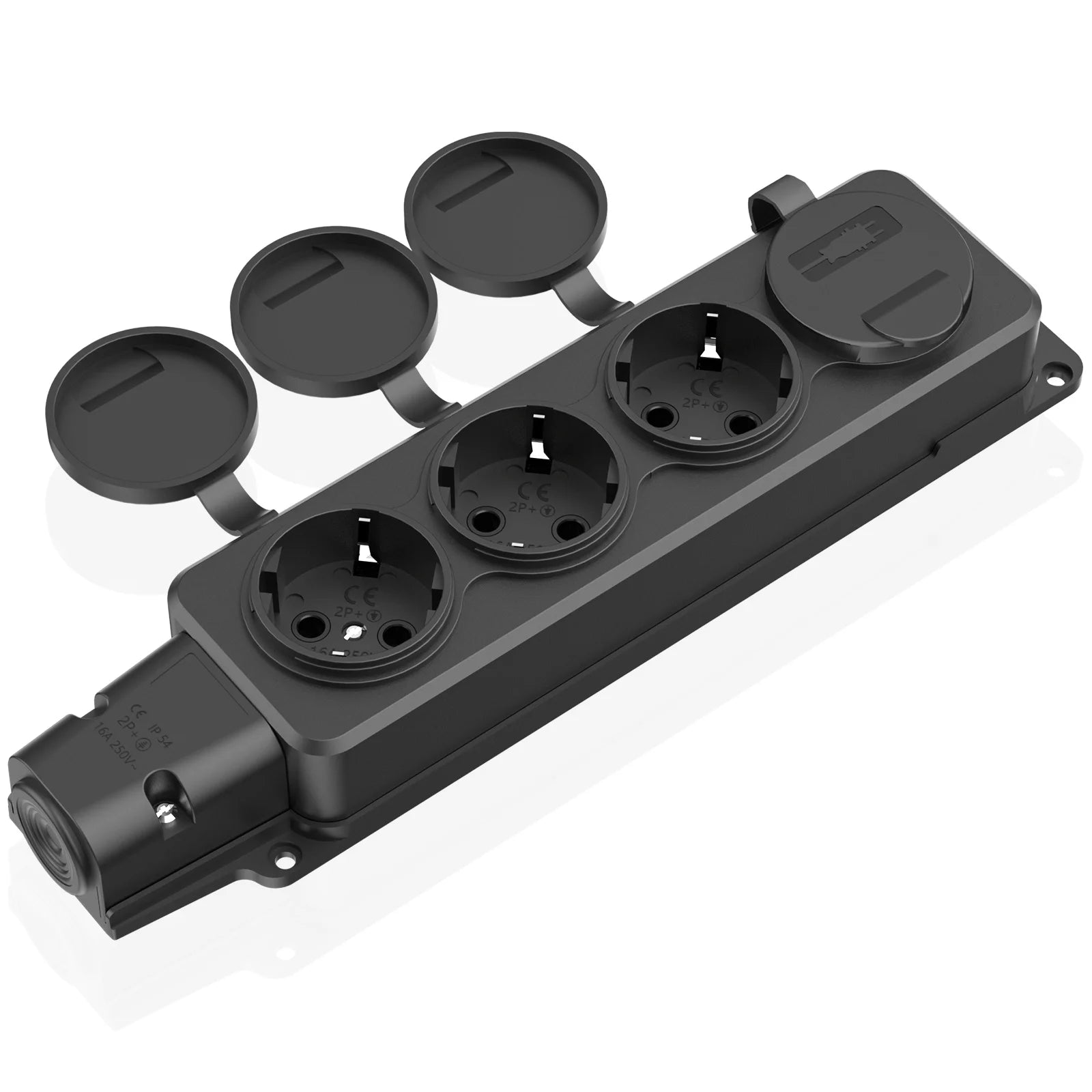 IP54 Waterproof German Standard Outdoor Power Socket - 16A 3500W Extension - 25