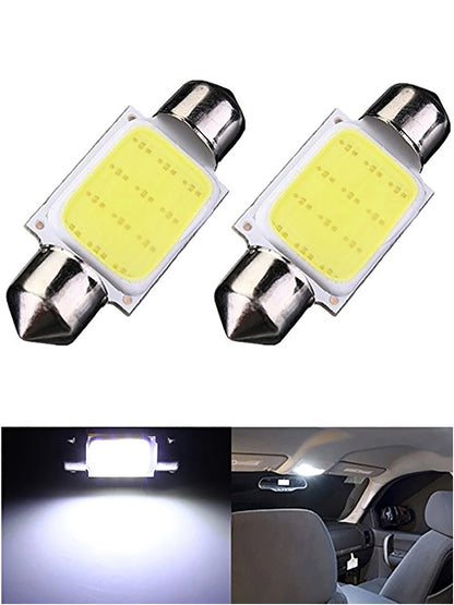 10-Pack COB LED Festoon Interior Car Light Bulbs - 12V/24V Dome Lamp