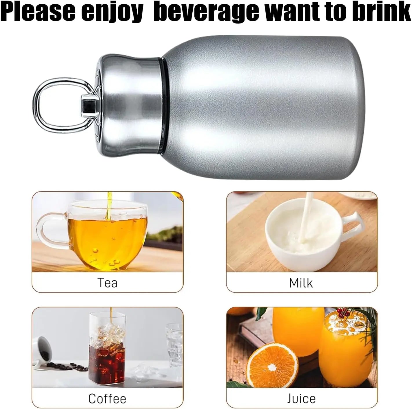 Stainless Steel Mini Vacuum Insulated Travel Water Bottle - 300ml