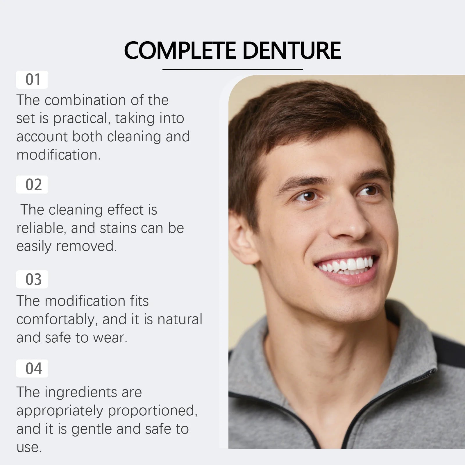 Cosmetic Temporary Denture Kit - Realistic Upper & Lower Smile Veneer - 10