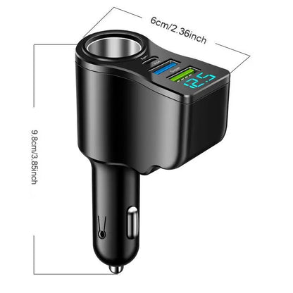 66W Fast Car Charger - Multi-Function Dual USB Cigarette Lighter Adapter