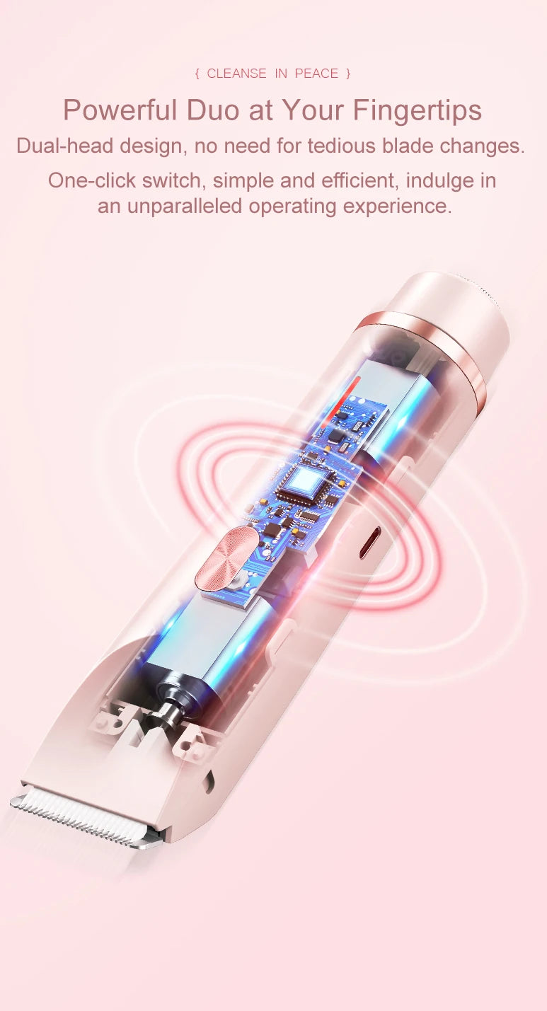 2-in-1 Waterproof Electric Women's Bikini Trimmer & Facial Hair Shaver - 14