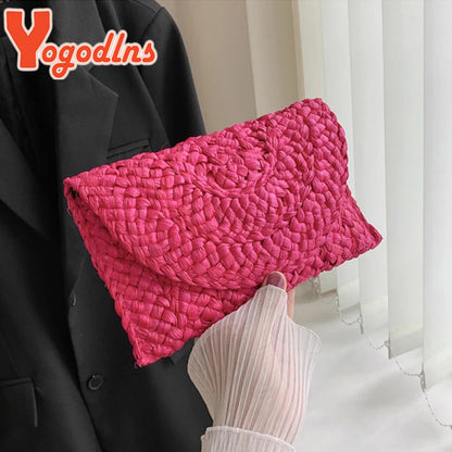 Luxury Woven Straw Clutch